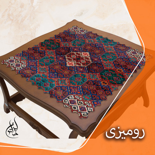 رومیزی مخمل لمینت دار ایران خاتون طرح سنتی کد 78