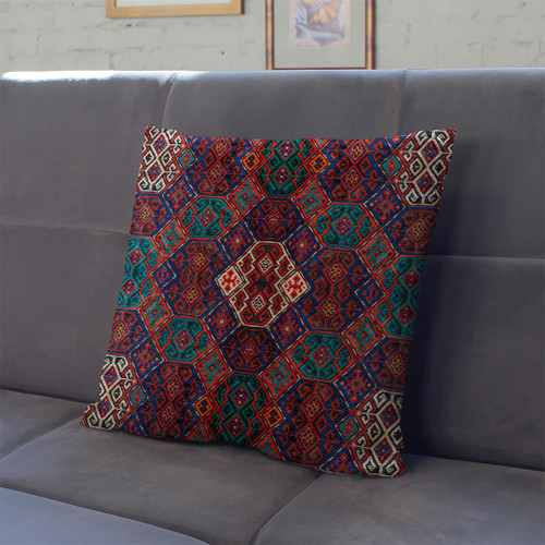 کاورکوسن مخمل لمینت دار با زیپ مخفی ایران خاتون طرح سنتی کد 28