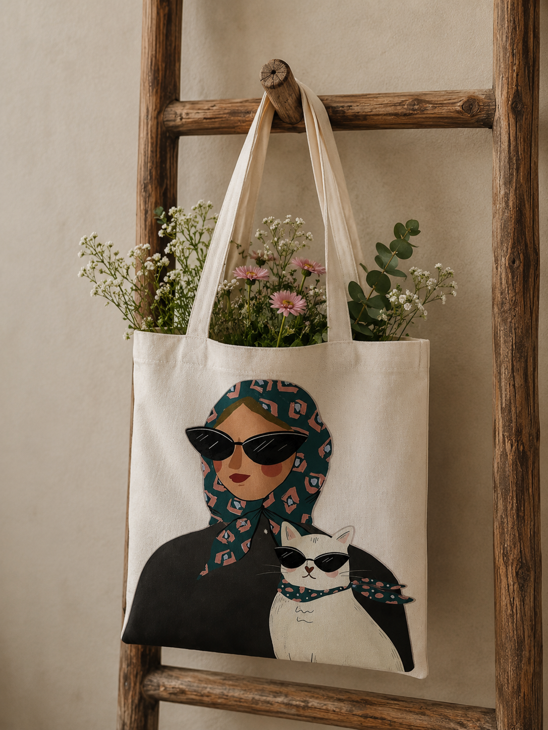 ساک خرید پارچه ای ایران خاتون در ابعاد (۳۵ در ۴۰) کد ۴۶