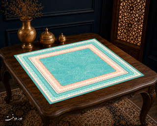 رومیزی مخمل لمینت دار ایران خاتون طرح سنتی کد 89