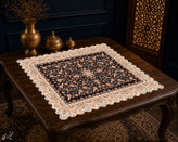 رومیزی مخمل لمینت دار ایران خاتون طرح سنتی کد 85