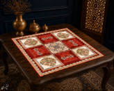 رومیزی مخمل لمینت دار ایران خاتون طرح سنتی کد 84