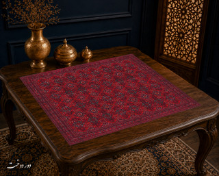 رومیزی مخمل لمینت دار ایران خاتون طرح سنتی کد 81