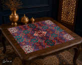 رومیزی مخمل لمینت دار ایران خاتون طرح سنتی کد 78