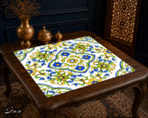 رومیزی مخمل لمینت دار ایران خاتون طرح سنتی کد 75