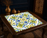 رومیزی مخمل لمینت دار ایران خاتون طرح سنتی کد 75