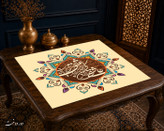 رومیزی مخمل لمینت دار ایران خاتون طرح سنتی کد ۶۶