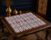 رومیزی مخمل لمینت دار ایران خاتون طرح سنتی کد ۱۵