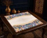 رومیزی مخمل لمینت دار ایران خاتون طرح سنتی کد ۲۱