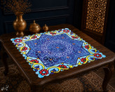 رومیزی مخمل لمینت دار ایران خاتون طرح سنتی کد ۲۶