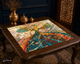 رومیزی مخمل لمینت دار ایران خاتون طرح سنتی کد ۲۷